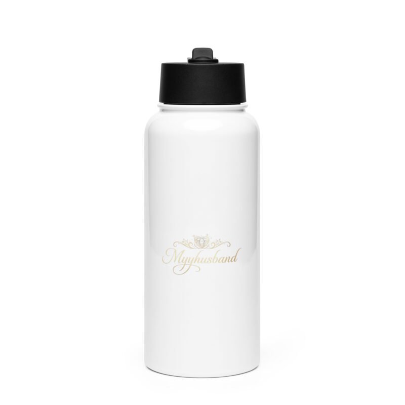 stainless steel water bottle with a straw lid