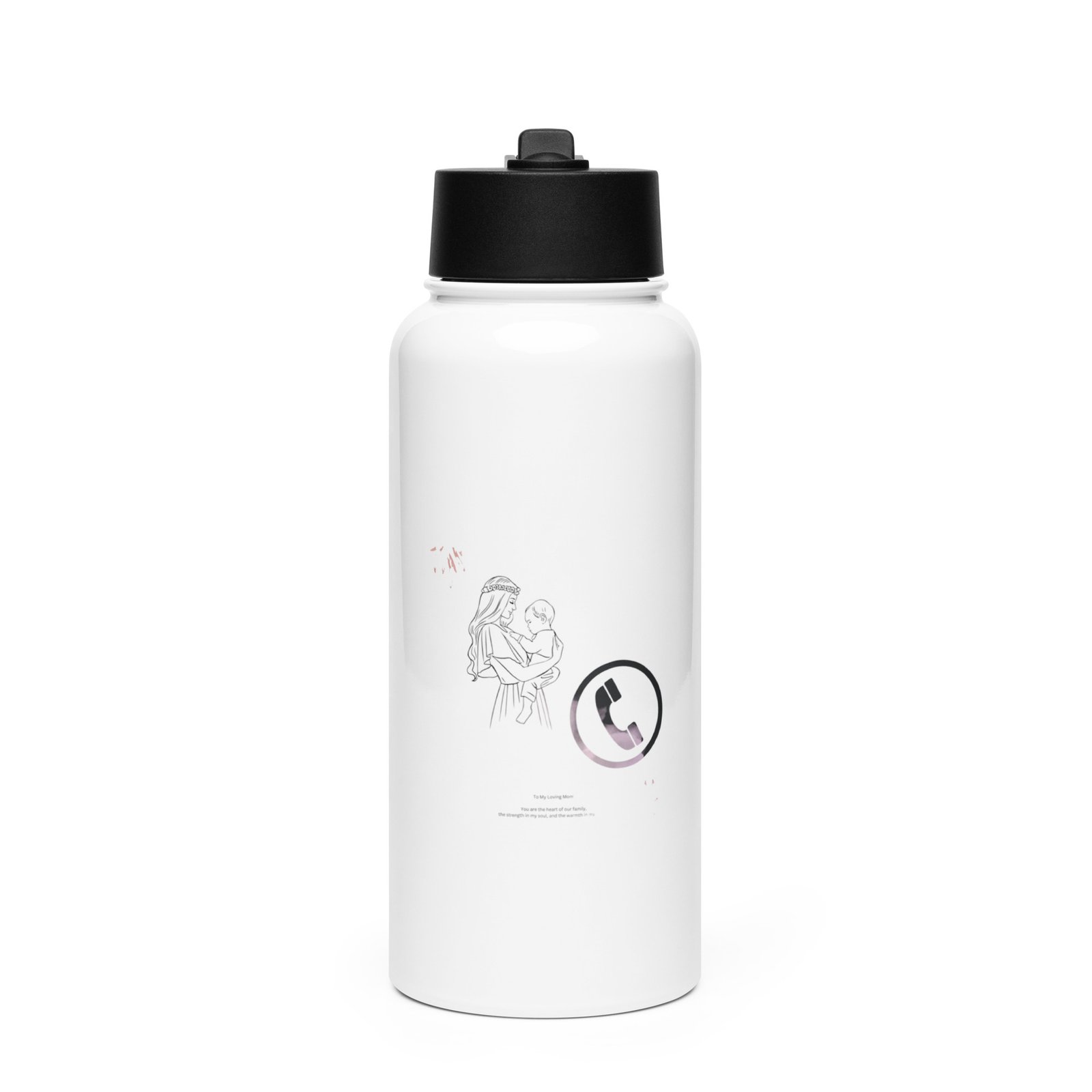 stainless steel water bottle with a straw lid